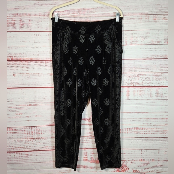 Free People Velvet Burnout Paisley Print Pants - Picture 1 of 16